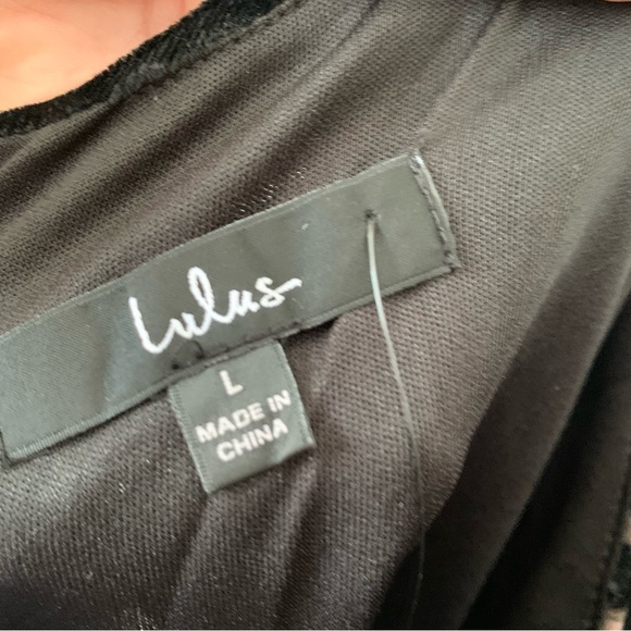 Lulus So Social Black and Mauve Burnout Velvet Floral Skater Dress NWT Size - L - Picture 8 of 11